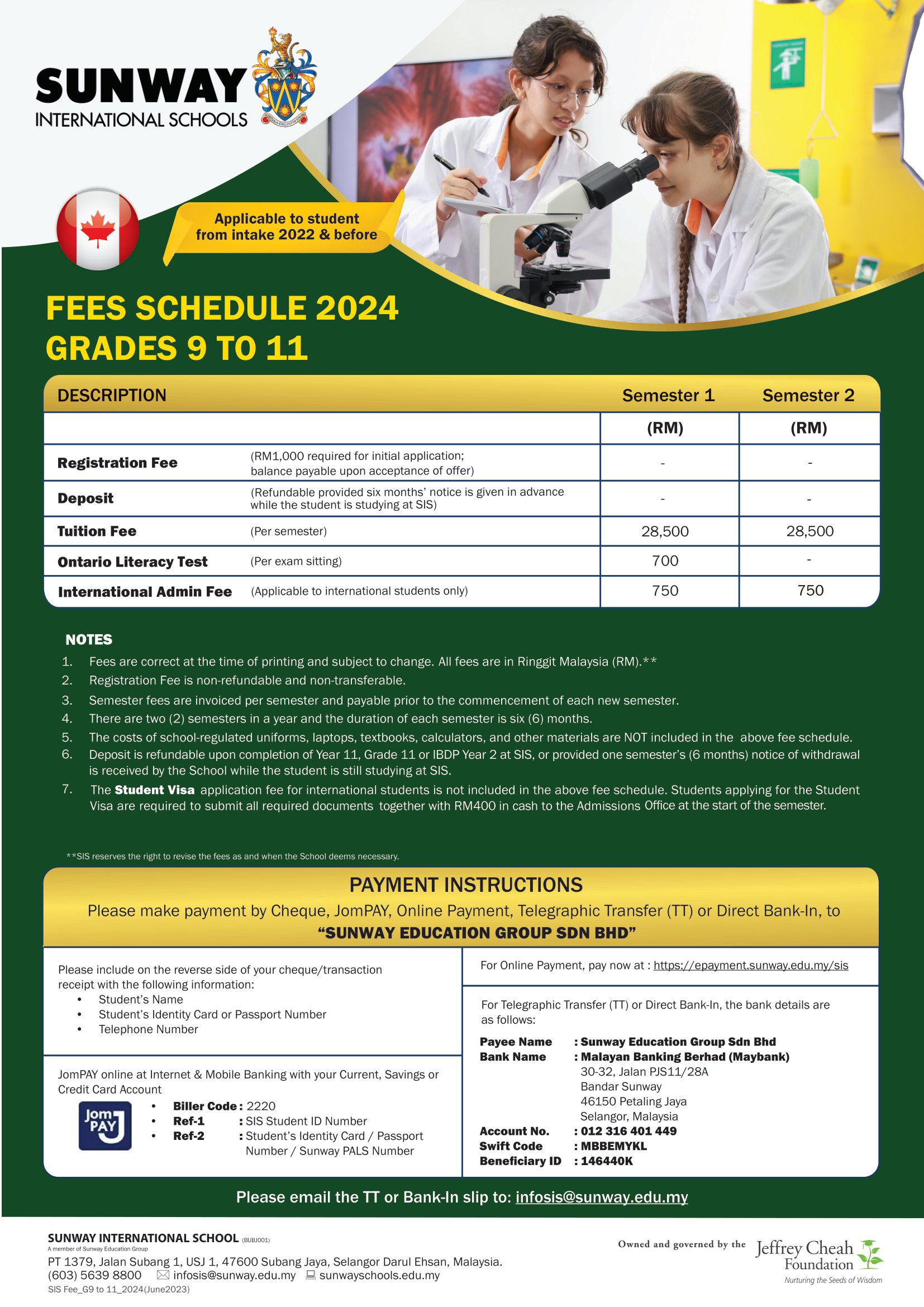 Canadian (Ontario) Grades 9 – 11