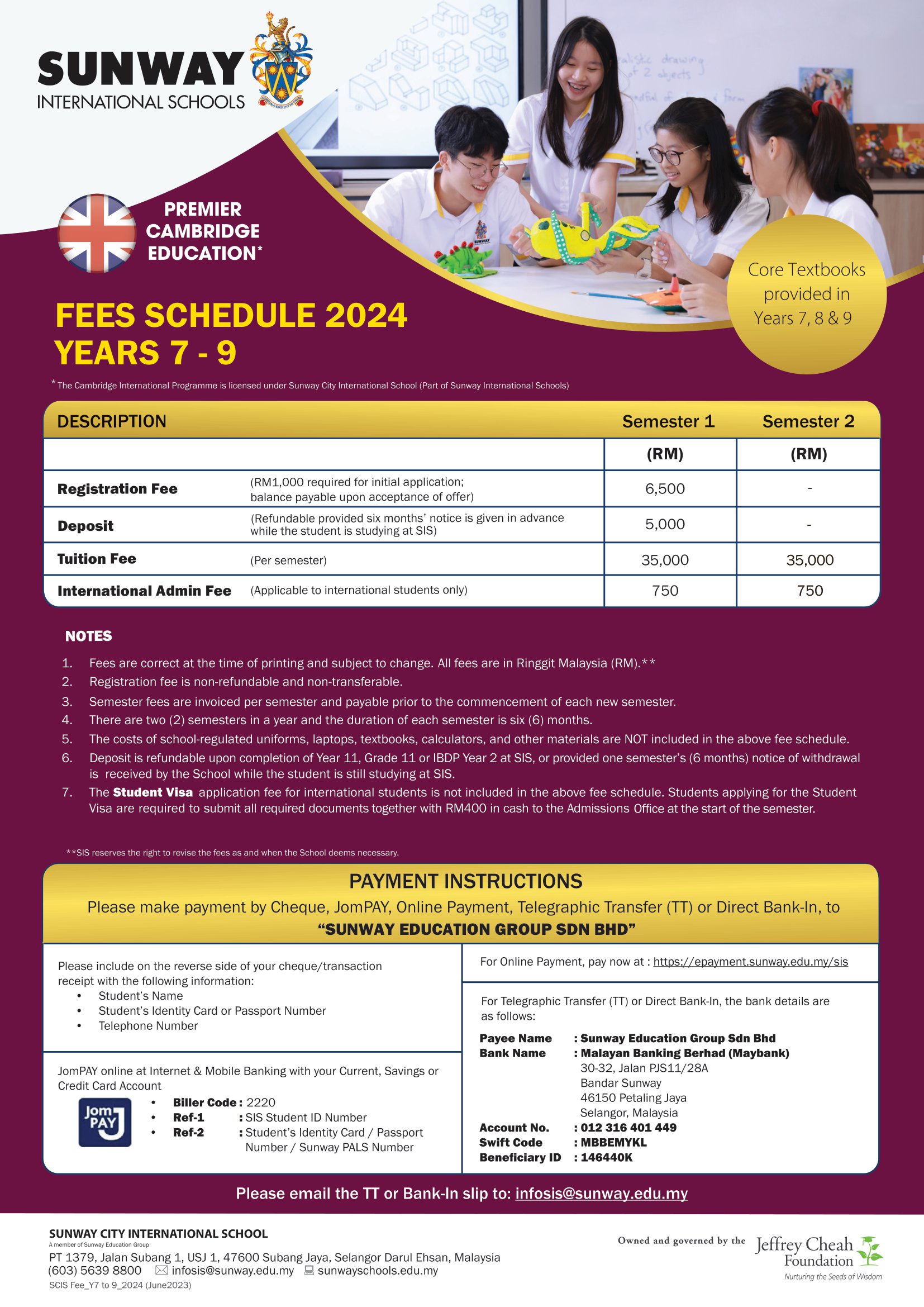 Cambridge (IGCSE) Years 7 – 9