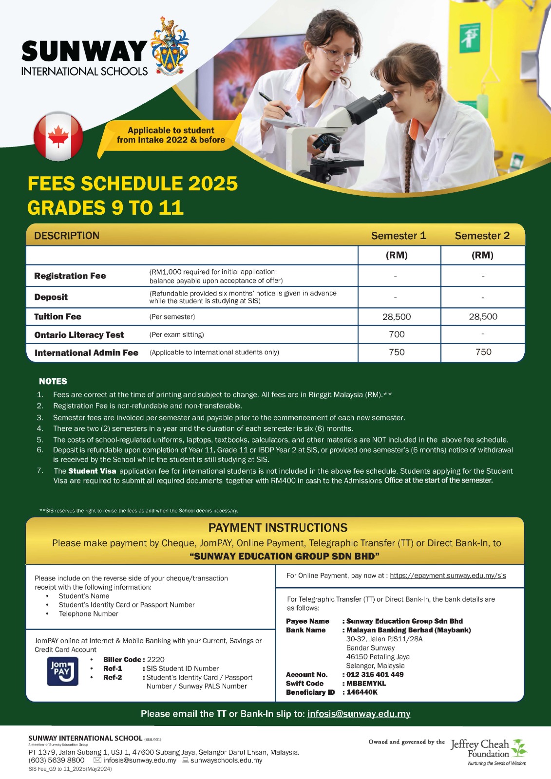 Canadian (Ontario) Grades 9 – 11