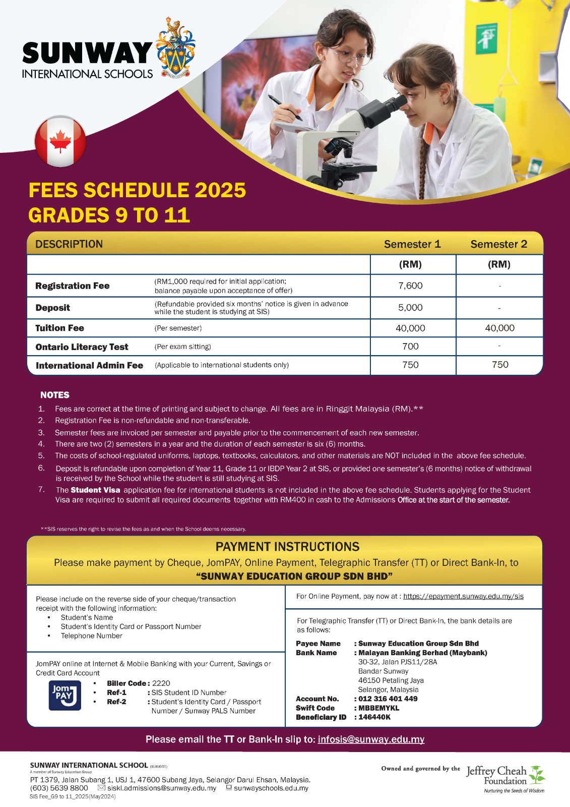 Canadian (Ontario) Grades 9 – 11