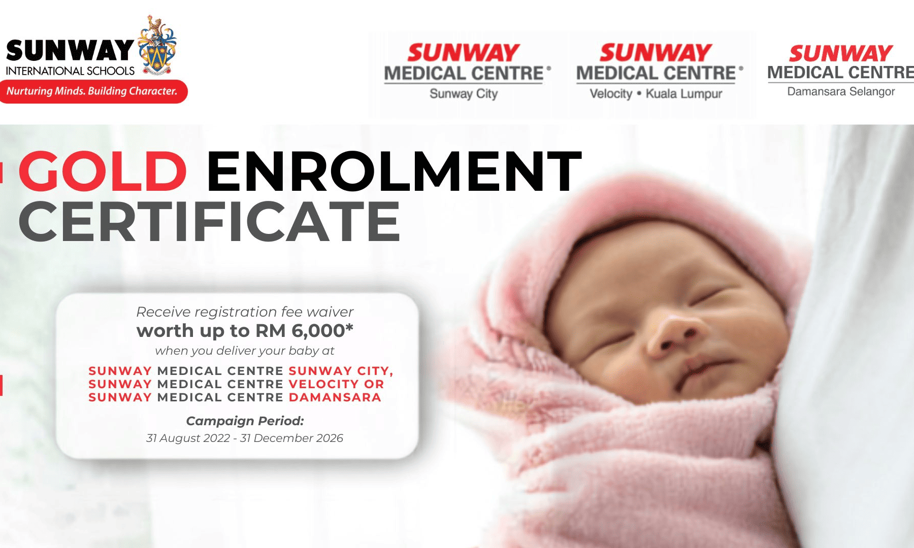 Sunway International Schools Gold Enrolment Certificate